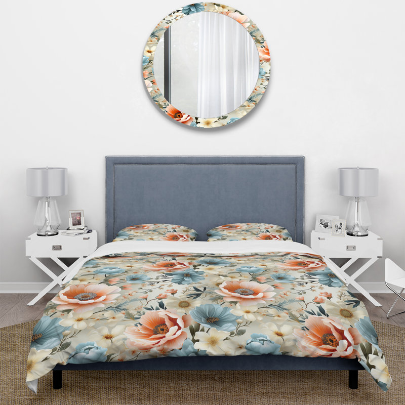 Natelie Bedding, Housse de couette pour grand lit et 2 taies décor