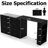 Expandable Makeup Vanity With Glass Display, 8 Drawers And Shelf Storage