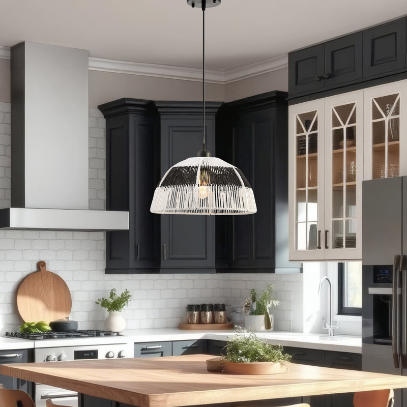 Luminaire suspendu dôme 1 lumière noir mat