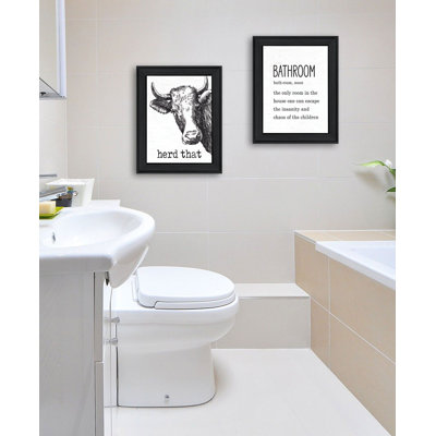 August Grove® «Herd That!» Art mural encadré pour le salon, impression d'art mural pour la décoration intérieure, art mural de chambre à coucher par lettré et doublé