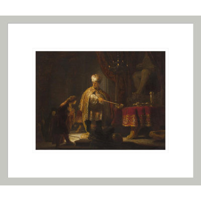 Daniel et Cyrus devant l'idole «Bel» par Rembrandt van Rijn - Estampe numérique encadrée