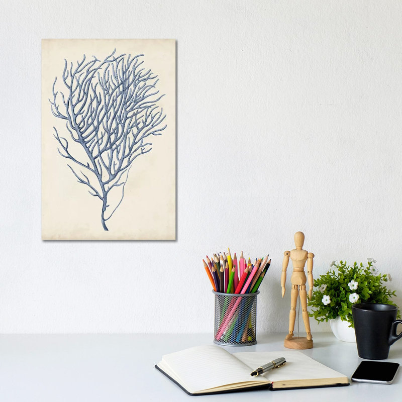 Indigo Coral VI by Vision Studio - Wrapped Canvas Painting, 20.32 cm H x 30.48 cm W
