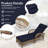 Outdoor Wicker Lounge Chair Set, 6-Position Adjustable Patio Chaise Lounge w/Side Table, All Weather Lay Flat Pool Sunbathing Recliner, Armrest & Head Pillow, Fade-Resistant, Navy Blue-1607455983-1607455977-1608263658