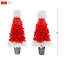 Ensemble de 2 arbres de Noël artificiels illuminés de style chapeau de père Noël 4 pi avec lumières blanches chaudes pour la décoration intérieure et extérieure