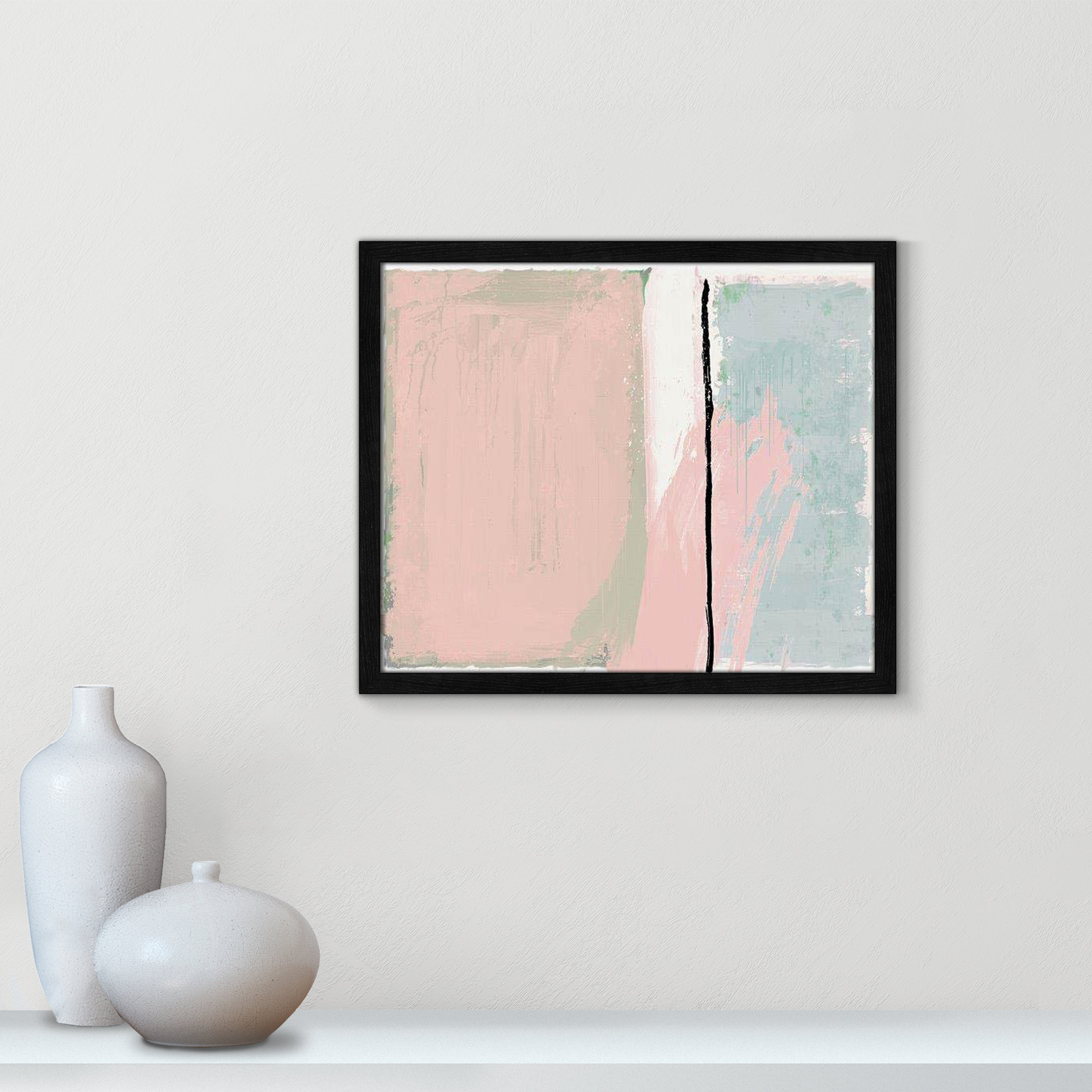 Pastel Opulance by Casa Fine Arts, Black Slim Picture Framed, 16" H x 19" W x 0.75" D, No Mat