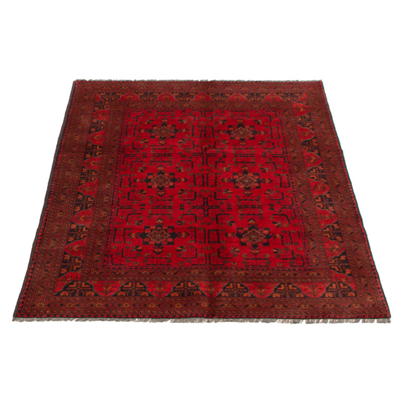 Mabrok One-of-a-Kind 4'11" X 6'5" New Age Wool Area Rug in Red