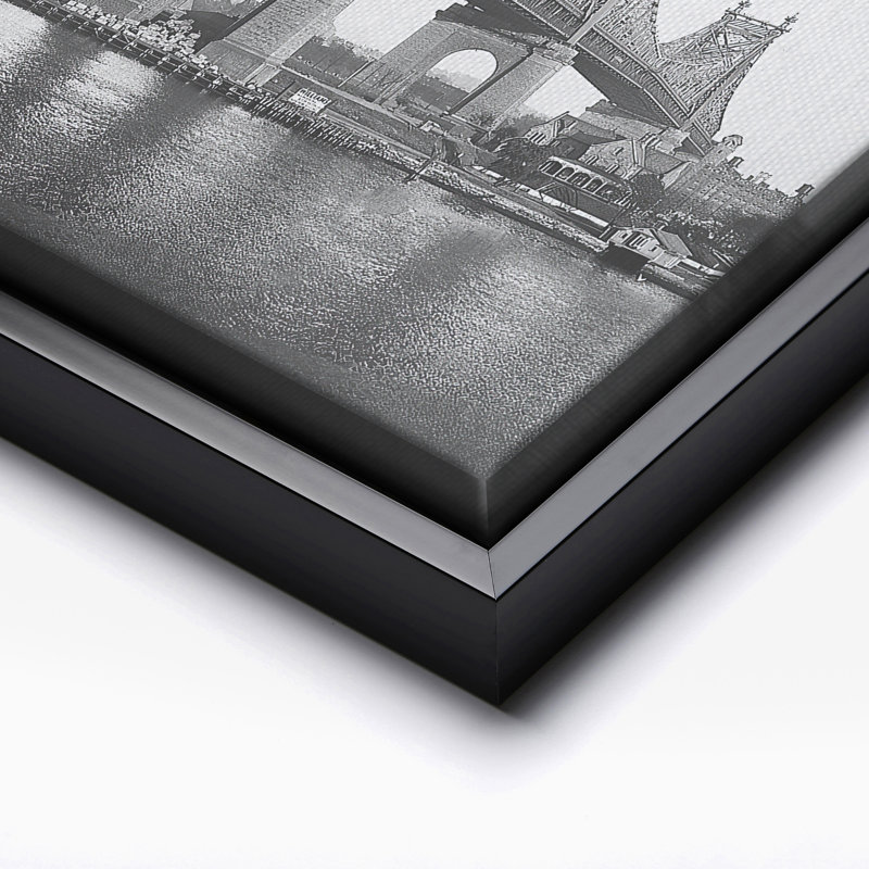 Pont de Queensboro, Black Framed, Canvas, 18"H x 24"W