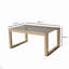 Table basse moderne scandinave, bois de pin massif naturel et verre trempé, 33,5 x 15,7 x 21,7 pouces | Épaisseur de 6 mm | Design élégant et durable, parfait pour le salon et le salon | Facile à nettoyer et à entretenir-281444936