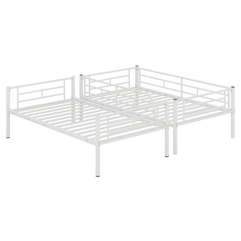 Esliabeth Twin Over Twin Metal Bunk Bed, White
