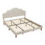 Lit plateforme tapissier avec tête de lit ajustable, rembourré en tissu de lin, lit plateforme de style simple et moderne sans sommier, assemblage facile-1960991853