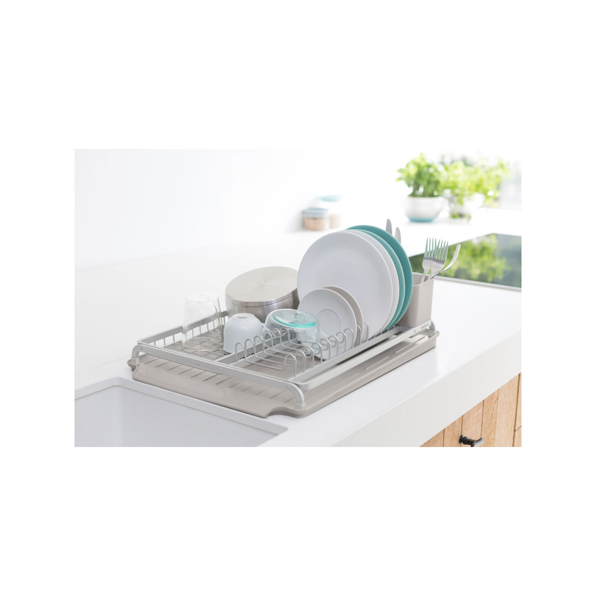 Brabantia Sinkside Large Aluminium Dish Drying Rack, Mid Gray