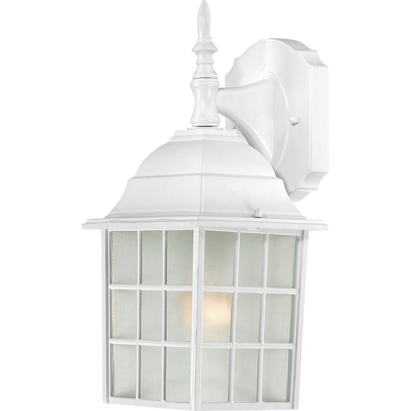 Lanterne murale d'extérieur givrée H 13,75 po Sorrells, Blanc