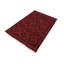 Tapis géométrique rouge / noir en laine noué à la main 4 pi 2 po x 6 pi 4 po Cremeans