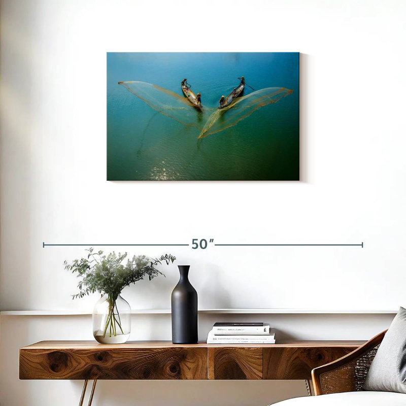 Pêcheurs de Senne Hue, H 20 po x l 30 po