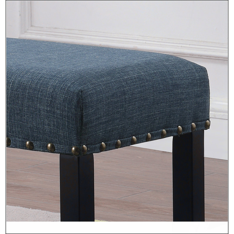 Banc de salle à manger en tissu Biony avec garniture cloutée, conception simple, confortable et durable, banc multifonctionnel