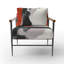 Chaise avec accoudoirs rembourrée abstraite moderne noir et blanc Poitier Geometric IV-1260650980