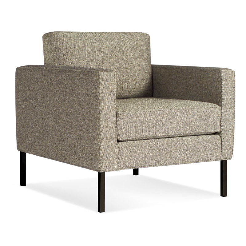 Paramount Tufted Armchair, Black, Otter Velvet Polyester Blend