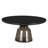 30" Round Coffee Table Glass/Sintered Stone Top With Powder-Coated Rim And Tempered Glass Base-109375832-125121236
