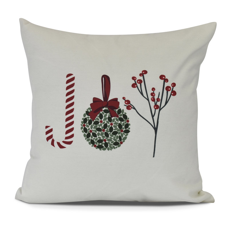 Holiday Essence Oh Joy Outdoor Square Pillow Cover & Insert, 16" H x 16" W