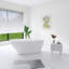 59 po X 30 po Baignoire de trempage autoportante en acrylique en blanc