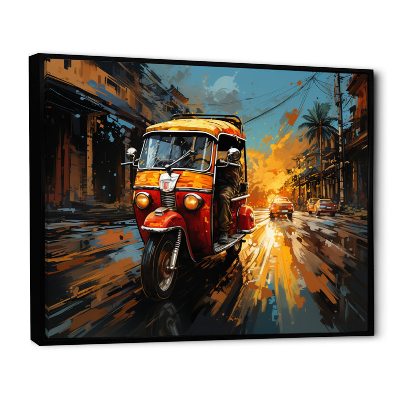 Impression sur toile, voyage en Thailande, impression de scène de rue Tuk Tuk - Thaïlande, H 12 po x l 20 po x P 1 po