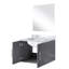 Meuble-lavabo gris foncé 24 po x 22 po avec comptoir en marbre et miroir inclus L 22 po et une durabilité accrue