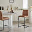 Tabouret de bar rembourré avec structure en métal noir robuste pour îlot de cuisine, salon et pub (ensemble de 2)-1001162374