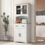 Armoire de cuisine en bois avec garde-manger et micro-ondes