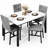 Modern Faux Marble Dining Table Set for 4-672735973-672198753