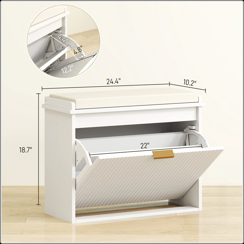 Banc de rangement pour chaussures, banc d'entrée, armoire à chaussures
