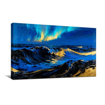 Nautical & Beach Ocean Waves Under Dramatic Sky Glow