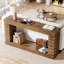 Console 70,87 po en bois brun étroit avec rangement pour canapé d'entrée, salon de couloir