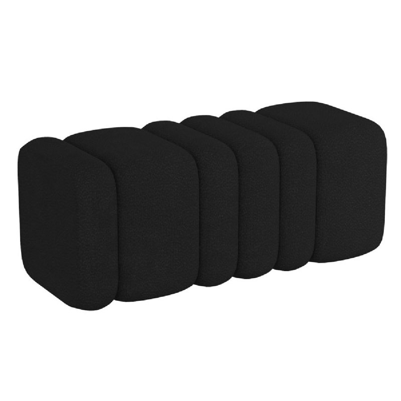 Archambault Upholstered Ottoman, Black Boucle