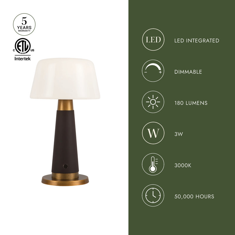 Clemence 11-in Red dimmable LED Table Lamp, Red