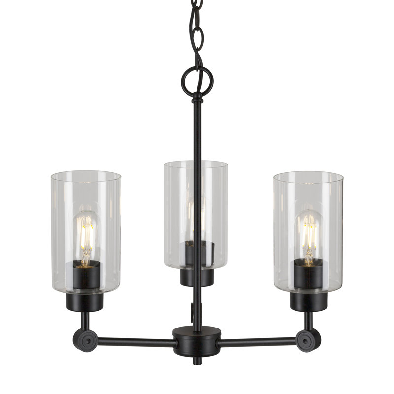 Afiya 3 - Light Dimmable Tiered Chandelier, Black