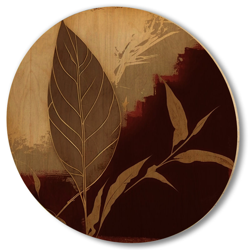 Terra Cotta Chocolate Leaves II - Print, 29" H x 29" W x 1" D