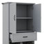 Armoire de salle de bain avec deux paniers à linge, armoire de rangement de 65,8 po de hauteur avec portes et tiroir, tablette réglable-471309787