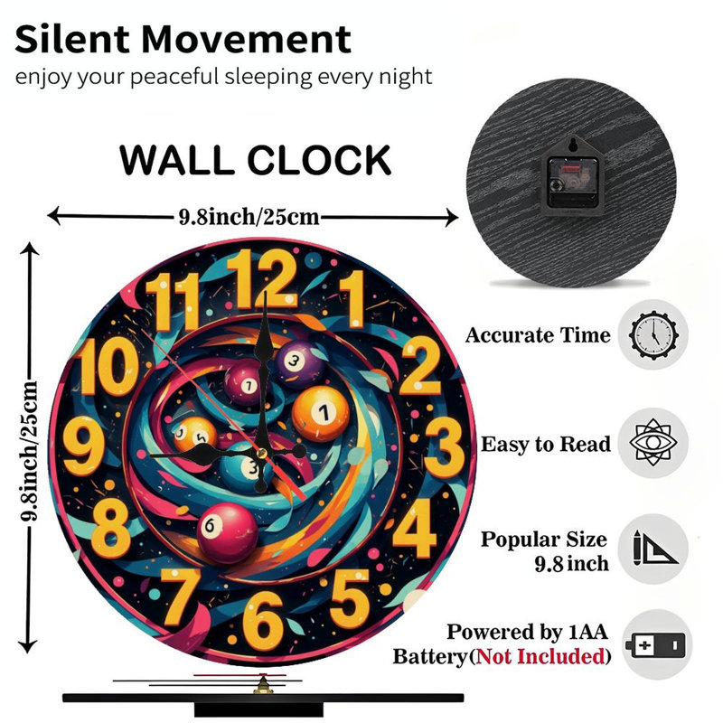 Horloge murale colorée en spirale artistique