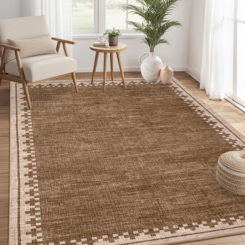 Area Rugs for Living Room Washable Rugs Non Slip Stain Resistant Bordered CarpetFoldable Rugs for BedroomDining RoomNursery