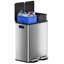 Poubelle à pédale combinée à double compartiment en acier inoxydable 16 gallons Itouchless Softstep-127930547