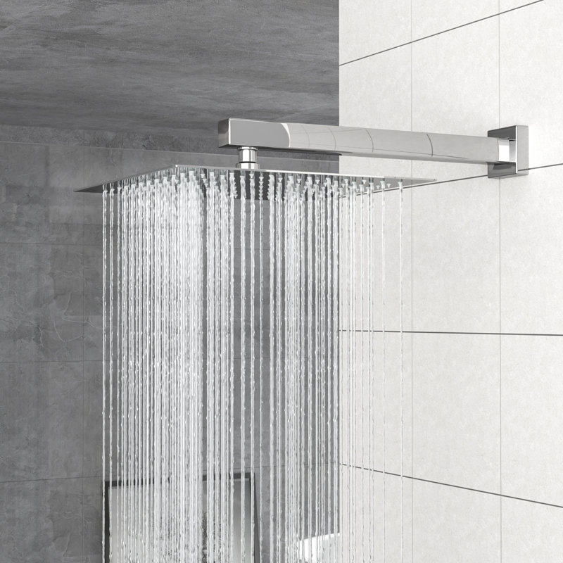 10 Inch Square Dual Shower Head - Wall Mounted With Handheld Spray