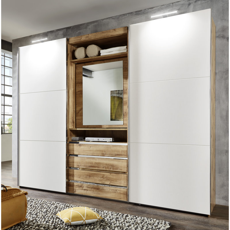 Branchburg 2 Door Manufactured Wood Wardrobe, White/Brown