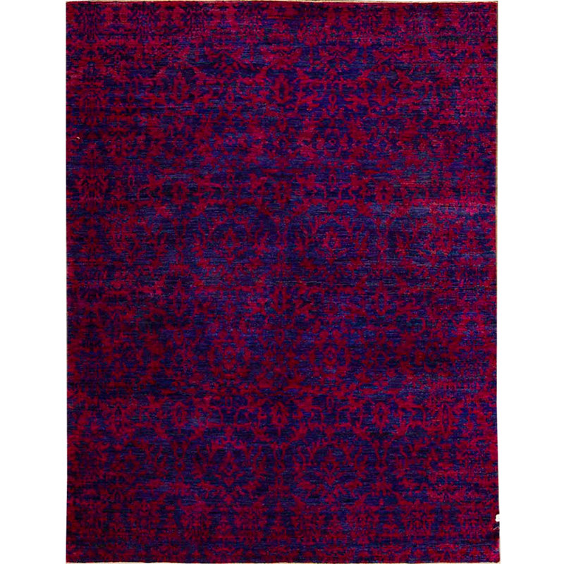 Hand-Knotted High-Quality Blue and Red Area Rug