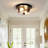 2-Pack Industrial Seeded Glass Flush Mount Ceiling Light, 10.63" Diamete (Bulb Not Include)