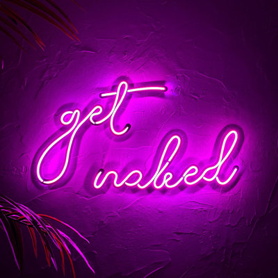 Get Naked Metal Neon Sign, Neon Sign, Neon Wall Art, Bright and Unique Neon Wall Art, Stunning Neon Sign for Anyroom (Without Remote Control)