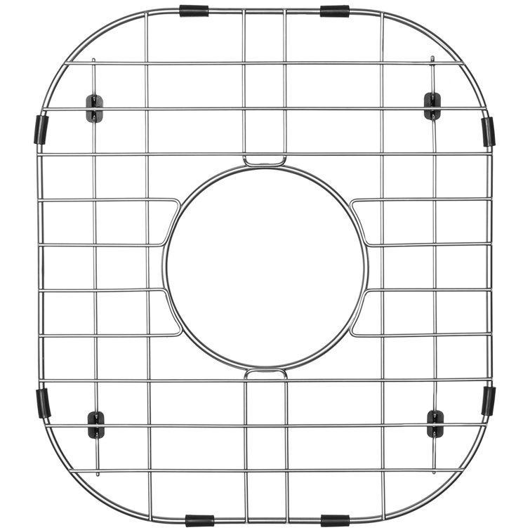 Sink Protector Grid 11-11/16" X 13-3/16", Centred Drain With Corner Radius 3-1/2"
