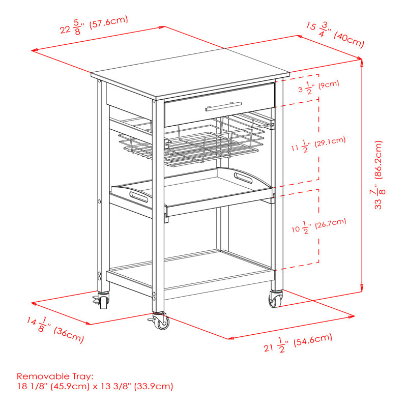 Beversly Wood Kitchen Cart