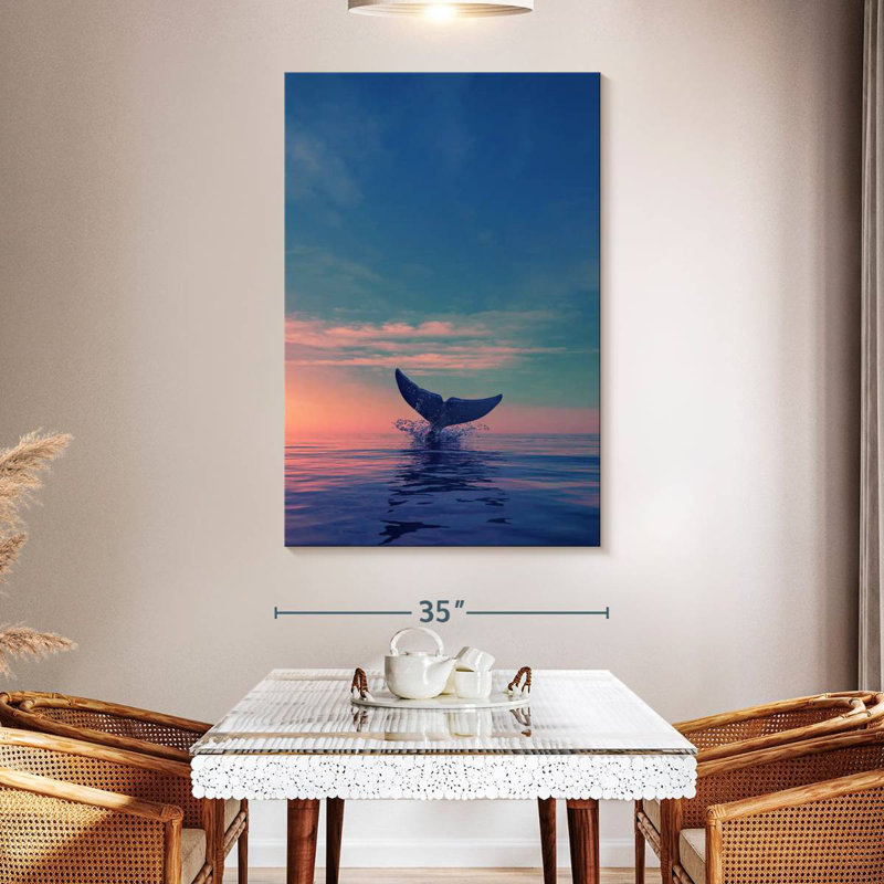 Brampt Whale Tail Diving, 51" H x 34" W