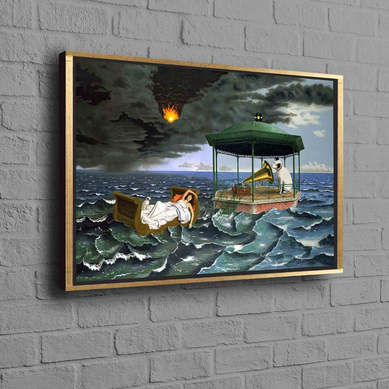 Print on Canvas, White, Floater Framed Print without Mat, 80 cm H x 110 cm W