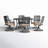 Salem 6-Person Powder Coated Steel Patio Dining Set with Round Table and Cushions